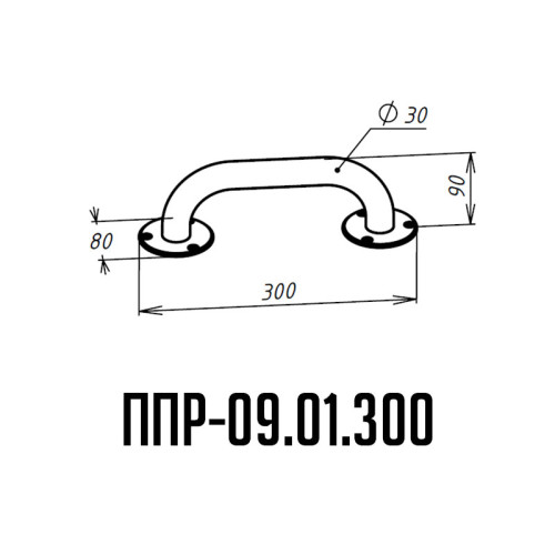 Поручень для инвалидов прямой ППР-09.01.300.Н