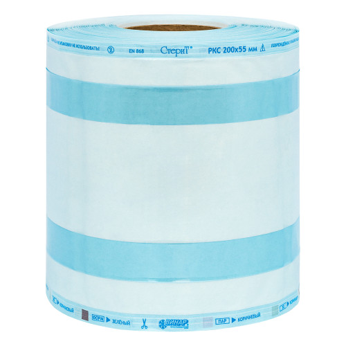 Материал упаковочный для стерилизации: Рулоны комбинированный со складками «СтериТ®» с индикаторами 1 класса РКС, 150ммх60ммх100м