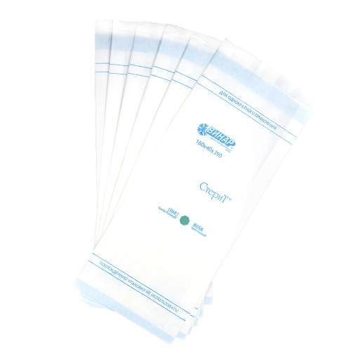 Материал упаковочный для стерилизации медицинских изделий: пакеты бумажные термосвариваемые «СтериТ®», 160х40х390мм, 100